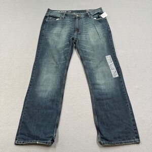 NEW Bluenotes Dylan Jeans Men's 36x30 Blue Straight Leg Low Rise Denim Whiskered